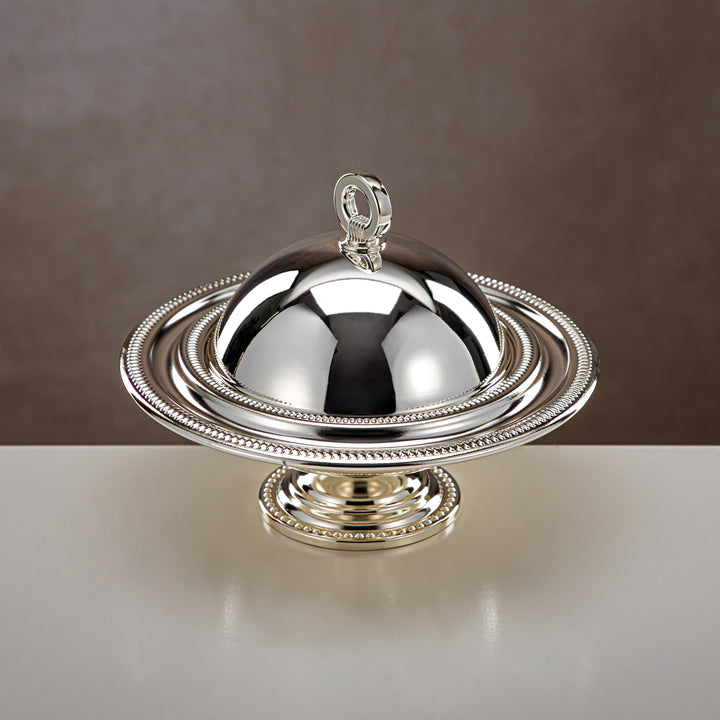 Almarjan 21 CM Date Bowl With Cover Silver - HT2305021