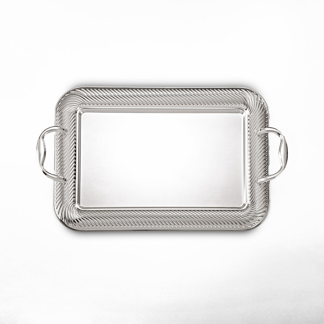 Almarjan 3 Pieces Serving Tray Set Silver - HT2308008