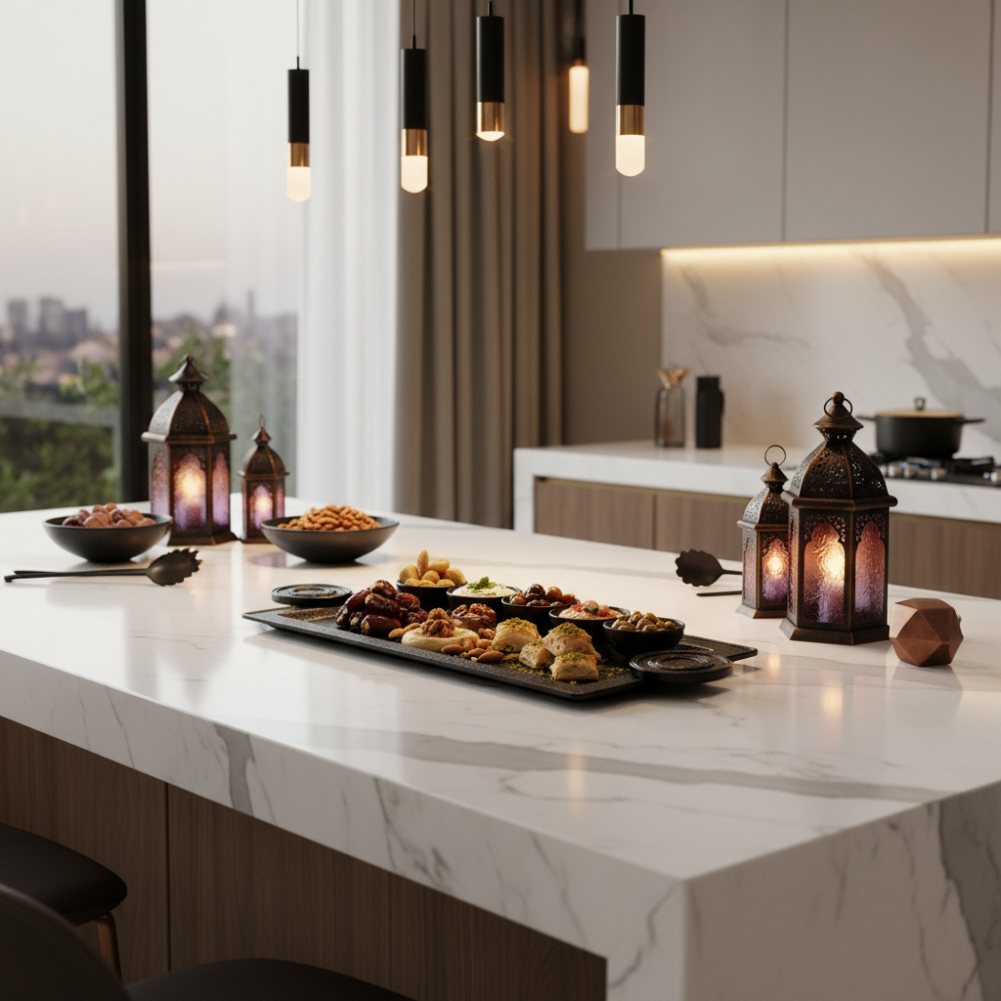 صينية تقديم المرجان 56 سم أسود متشقق