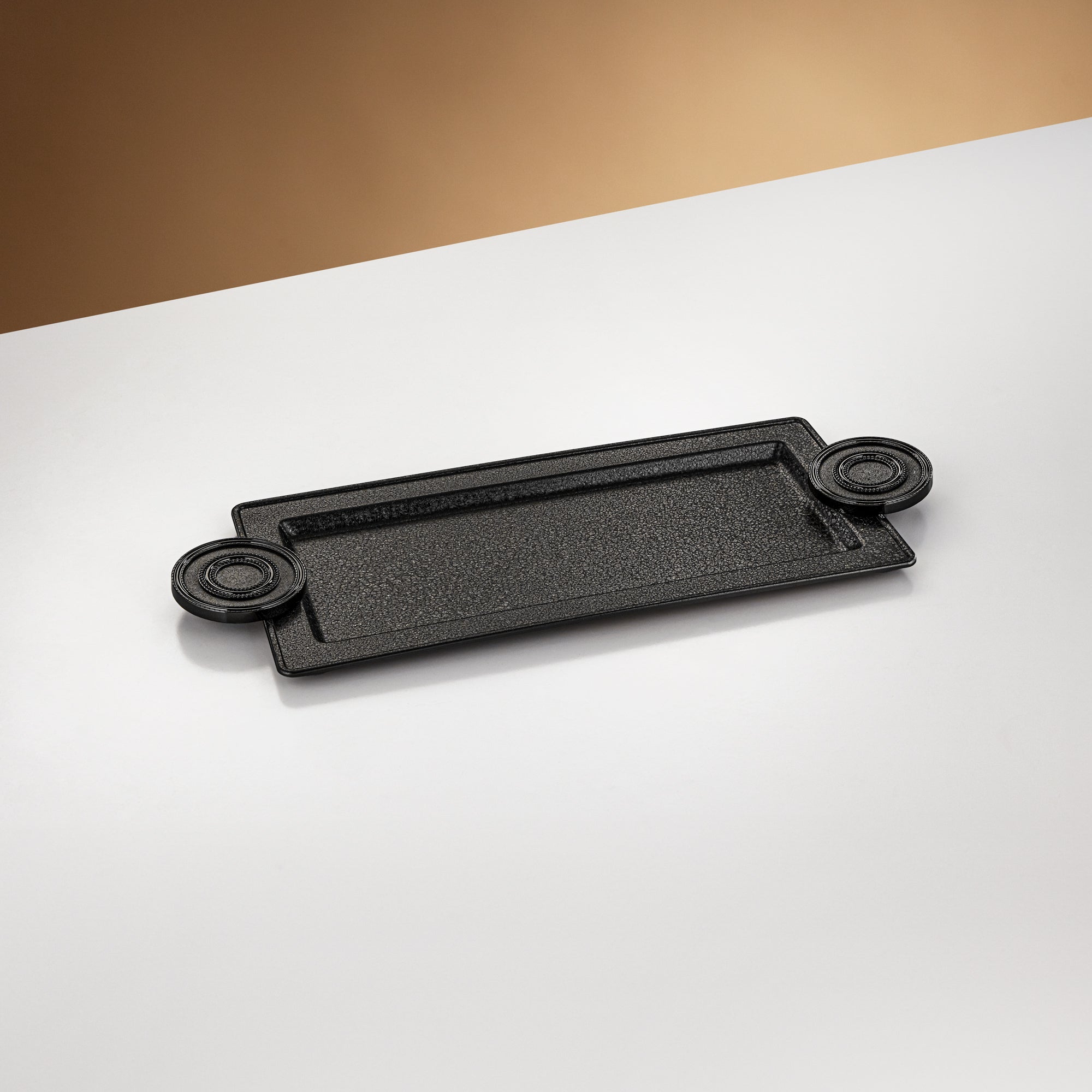 Almarjan Serving Tray 50 cm Black Crackle