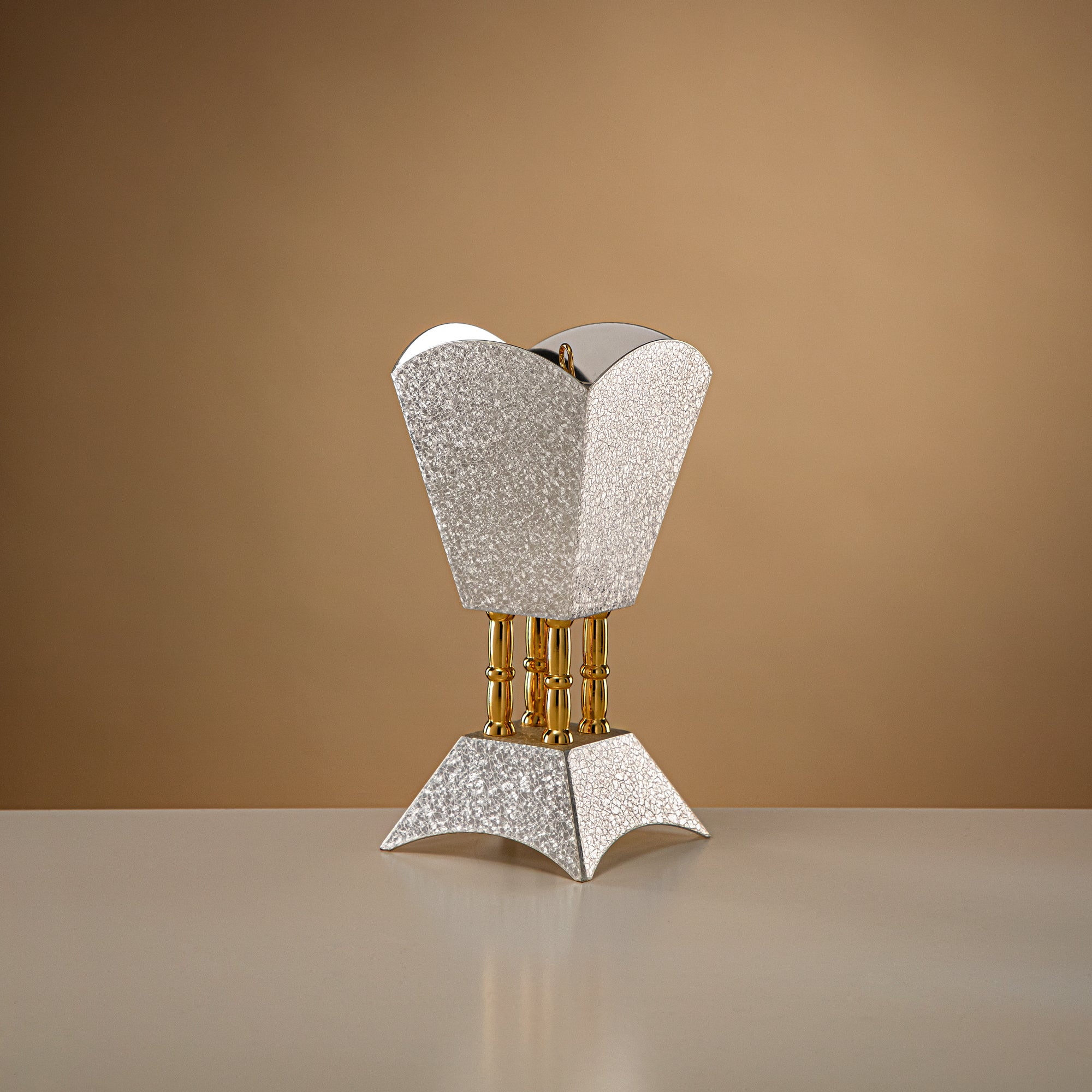 مبخرة المرجان فضية وذهبية 20.5 سم