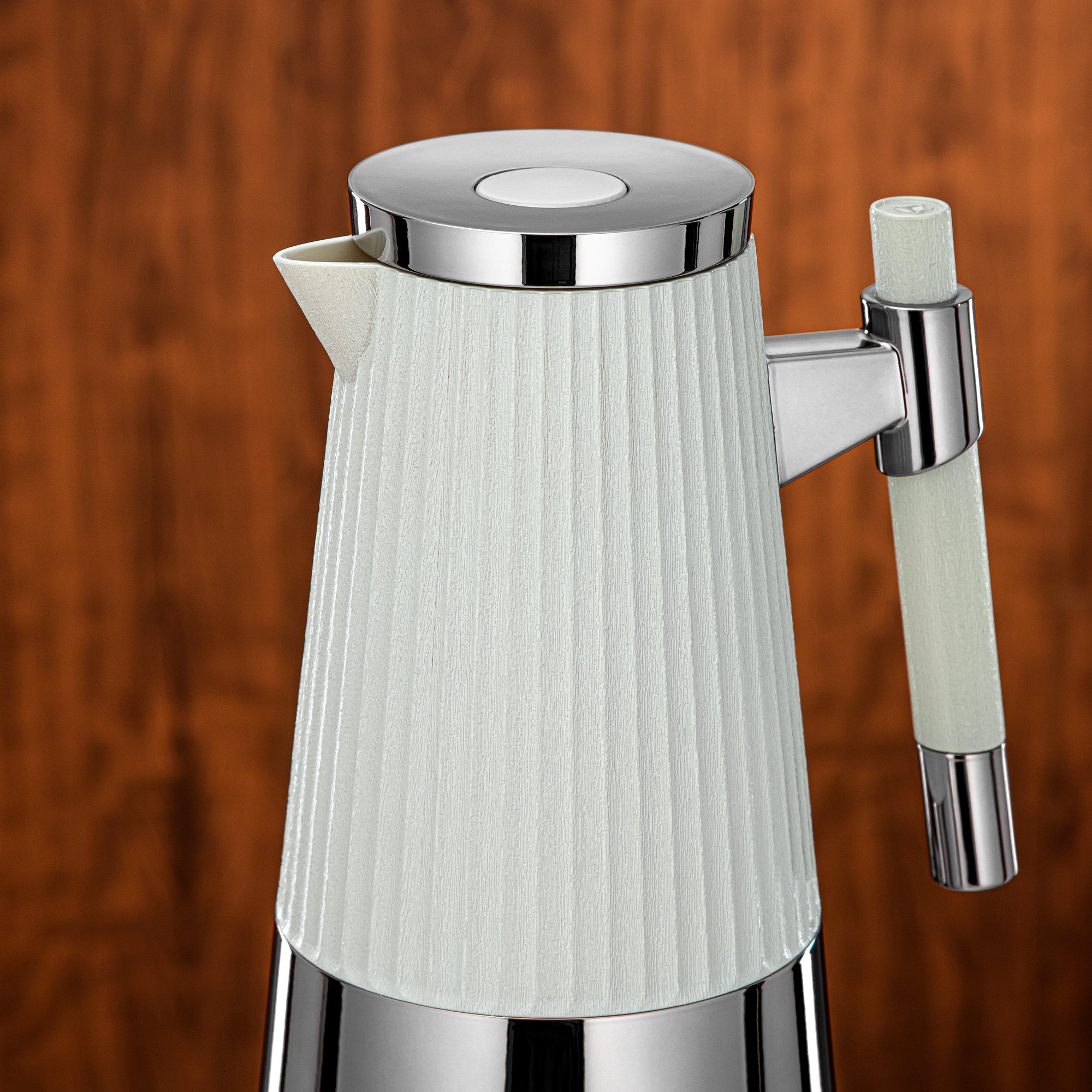 Almarjan Vacuum Flask Set 1L + 1L Pearl White & Silver