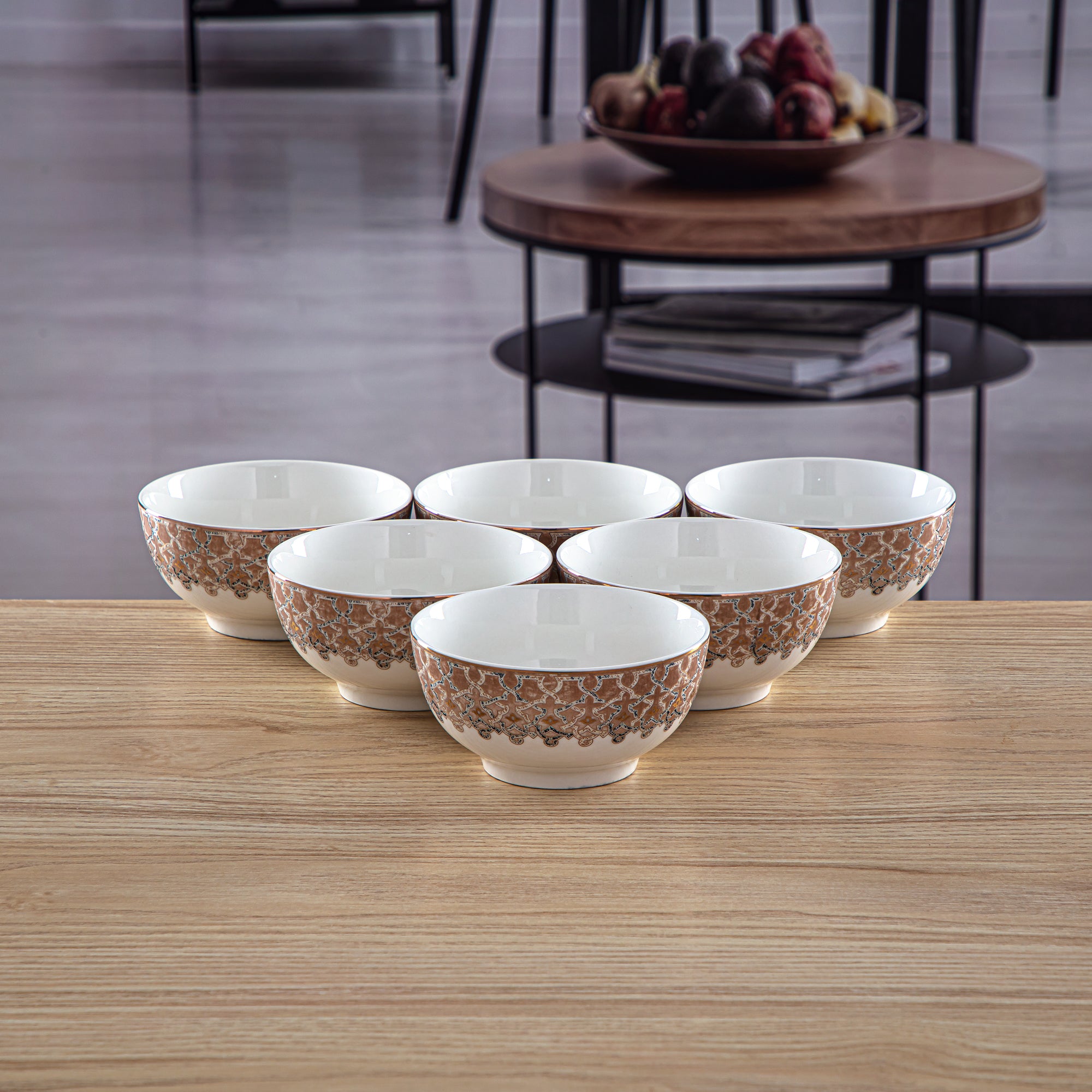 Almarjan 6 Pieces Fonon Collection Porcelain Bowl Set - 2494