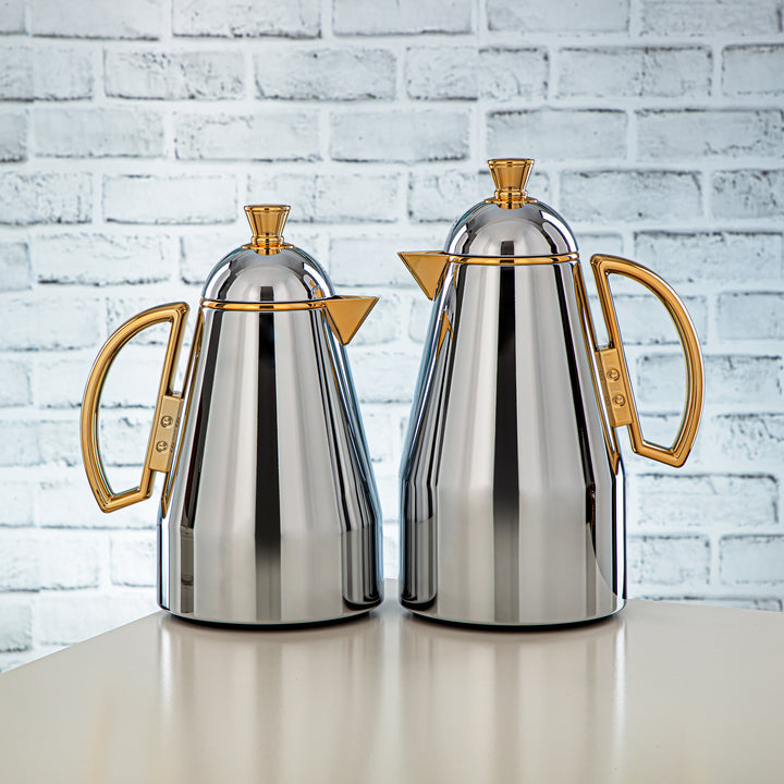 Almarjan 2 Pieces Vacuum Flask Set Silver & Gold - QNC-0700/1000CC95