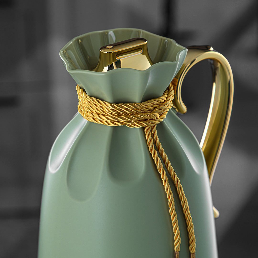 Almarjan 1 Liter Vacuum Flask Willow Green & Gold - SM-2D932-100 WLG/G/G