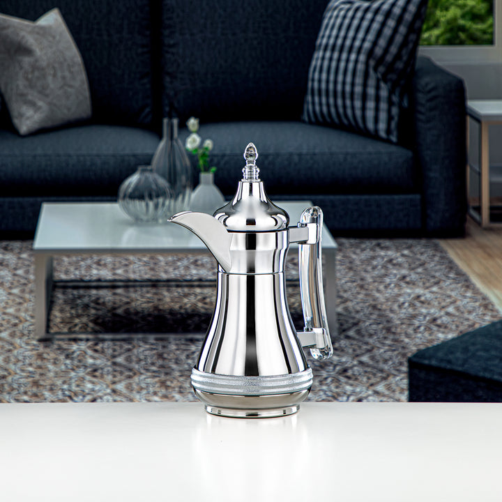 Almarjan 0.35 Liter Stainless Steel Vacuum Dallah Silver - SND-035CR-CLR