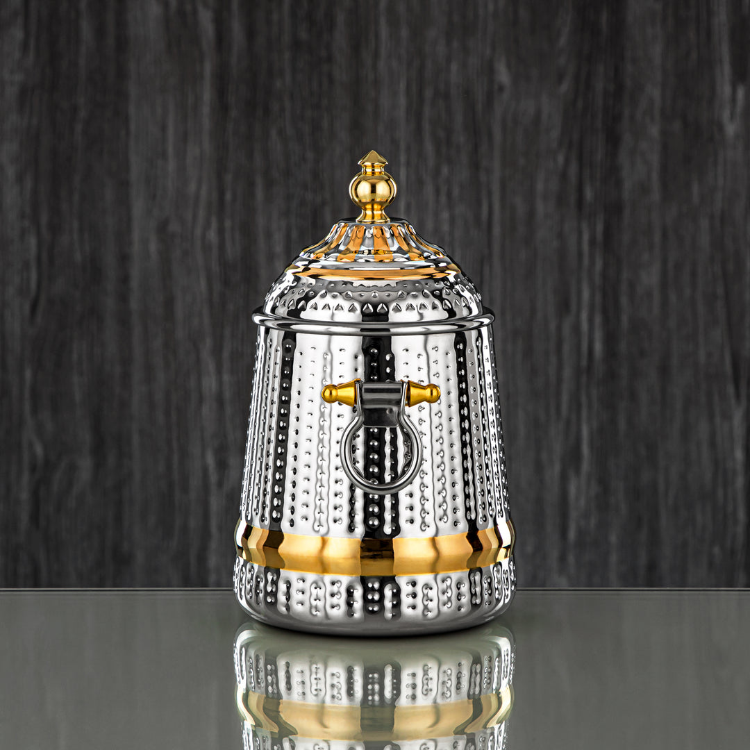 Almarjan 48 Ounce Barari Collection Stainless Steel Canister Silver & Gold - STS0013067