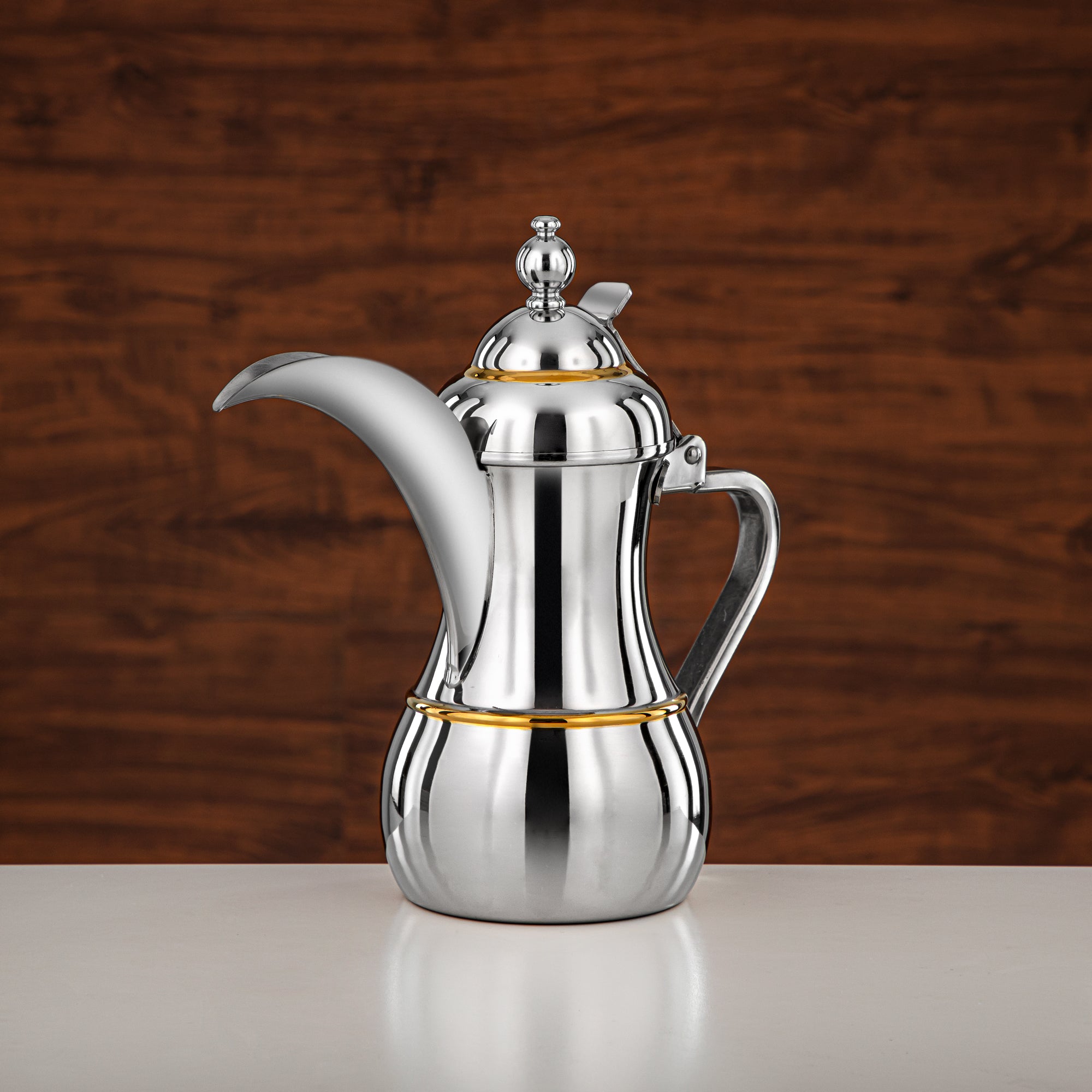 Almarjan Dallah 36oz Silver Gold – Elegance