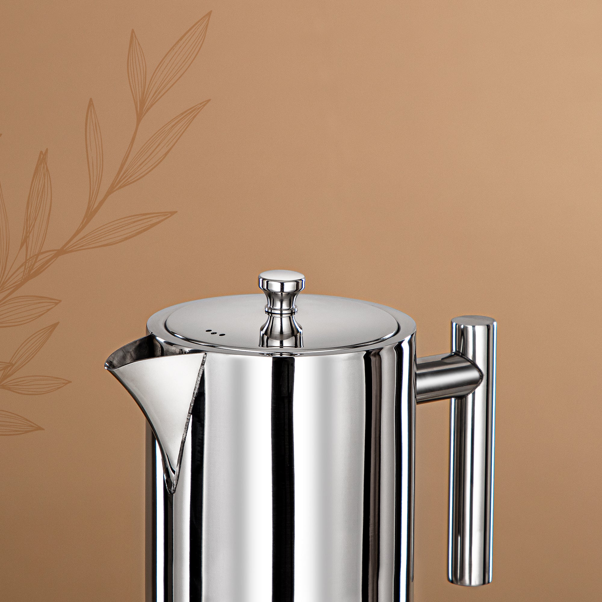 Almarjan Coffee Pot 32oz Silver – Elegance