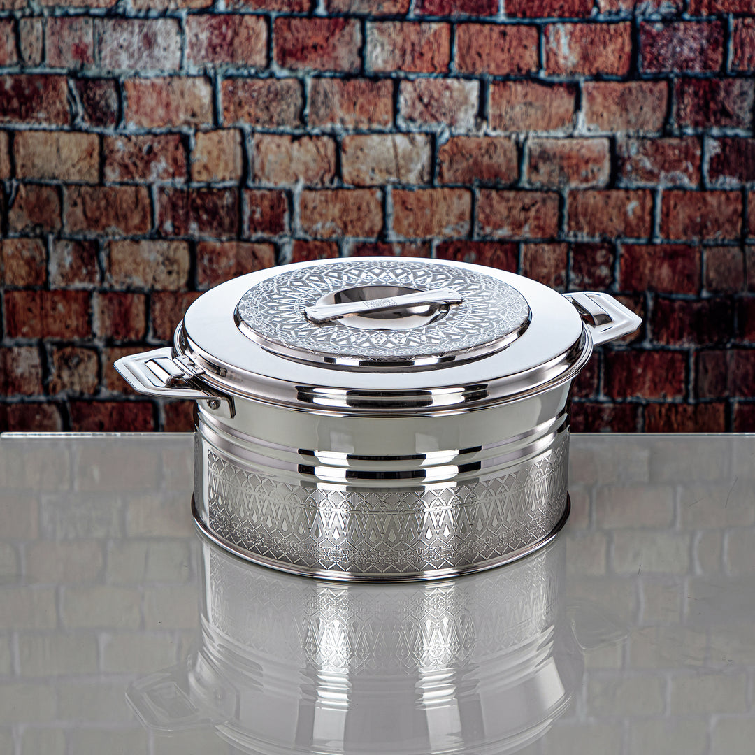 Almarjan 4000 ML Shaharzad Collection Stainless Steel Hot Pot Silver - H24E4