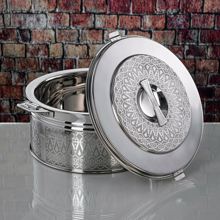 Almarjan 9000 ML Shaharzad Collection Stainless Steel Hot Pot Silver - H24E4