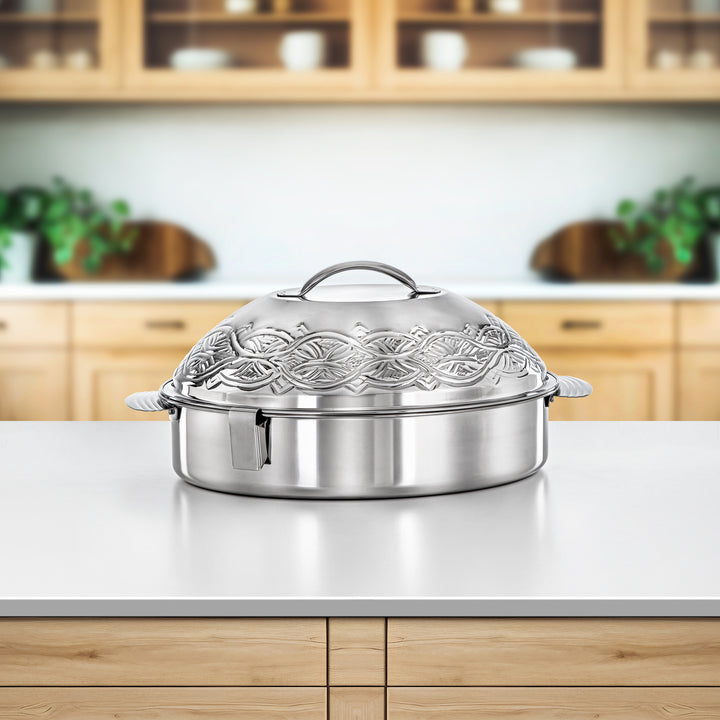 Almarjan 40 CM Marmar Stainless Steel Oval Hot Pot Silver - H24M3