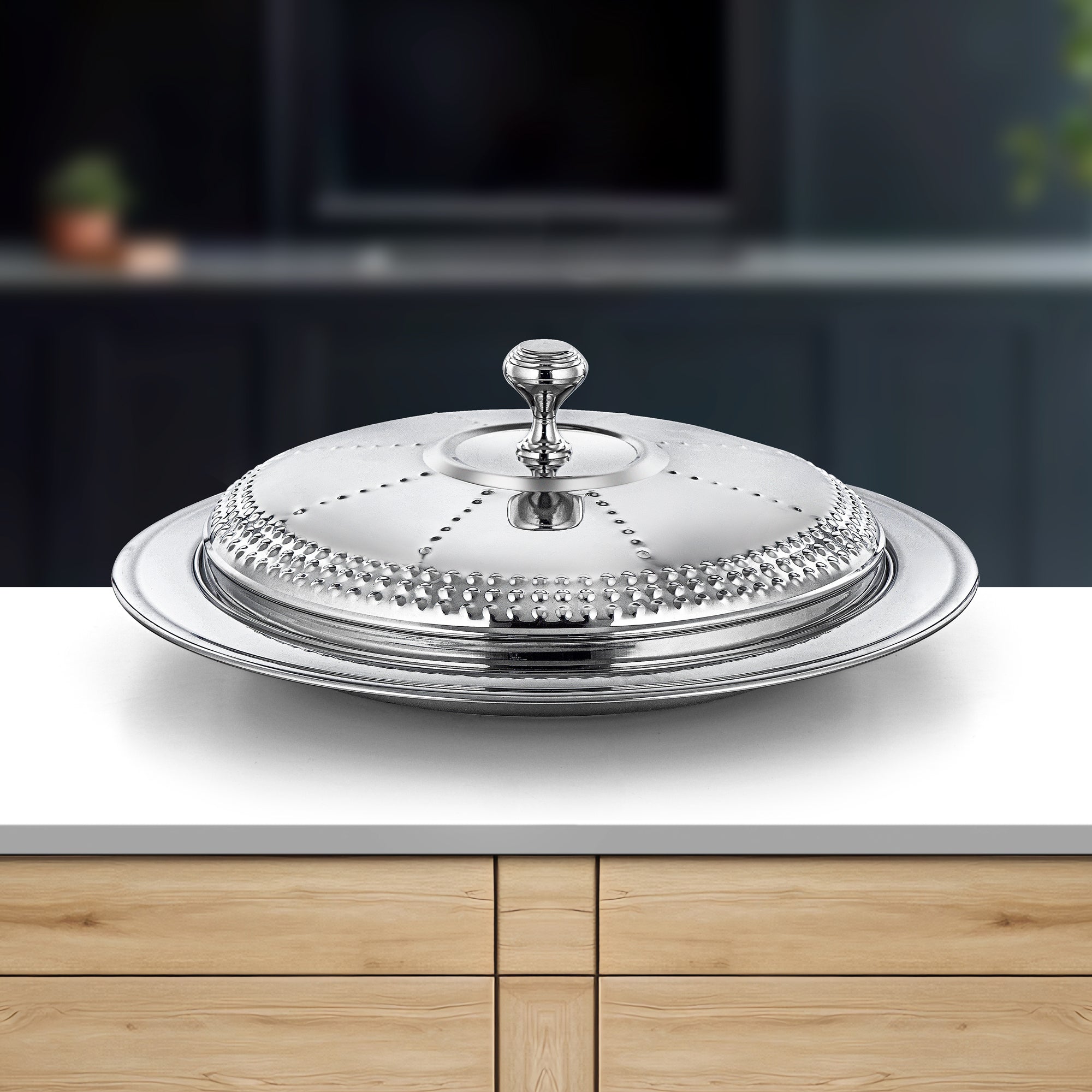 Almarjan Tray with Cover 55cm Silver