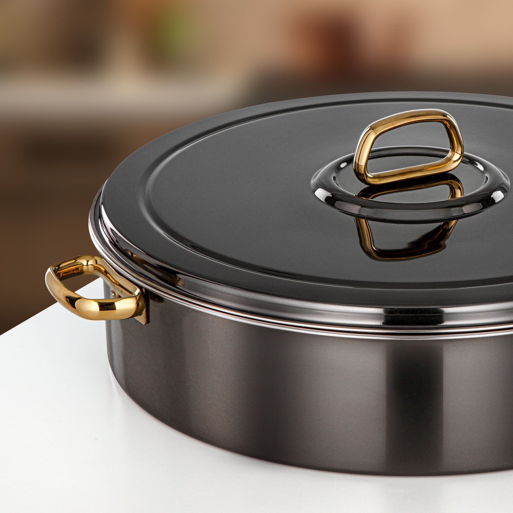 Almarjan Diana Hot Pot 40 cm Gun Black & Gold