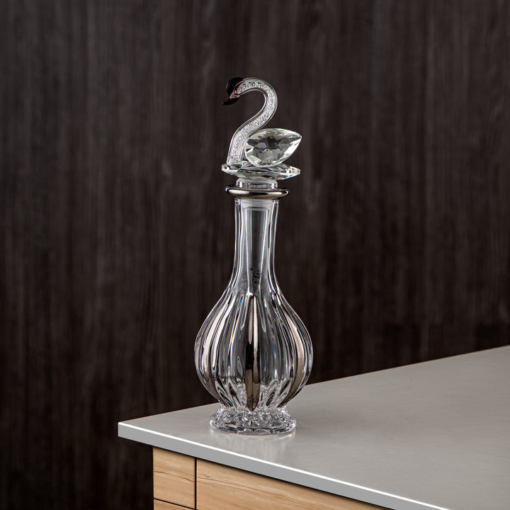 Almarjan Perfume Bottle 200ML (VR-D22-5-Silver) - Glass with Swan Knob | Swan Collection