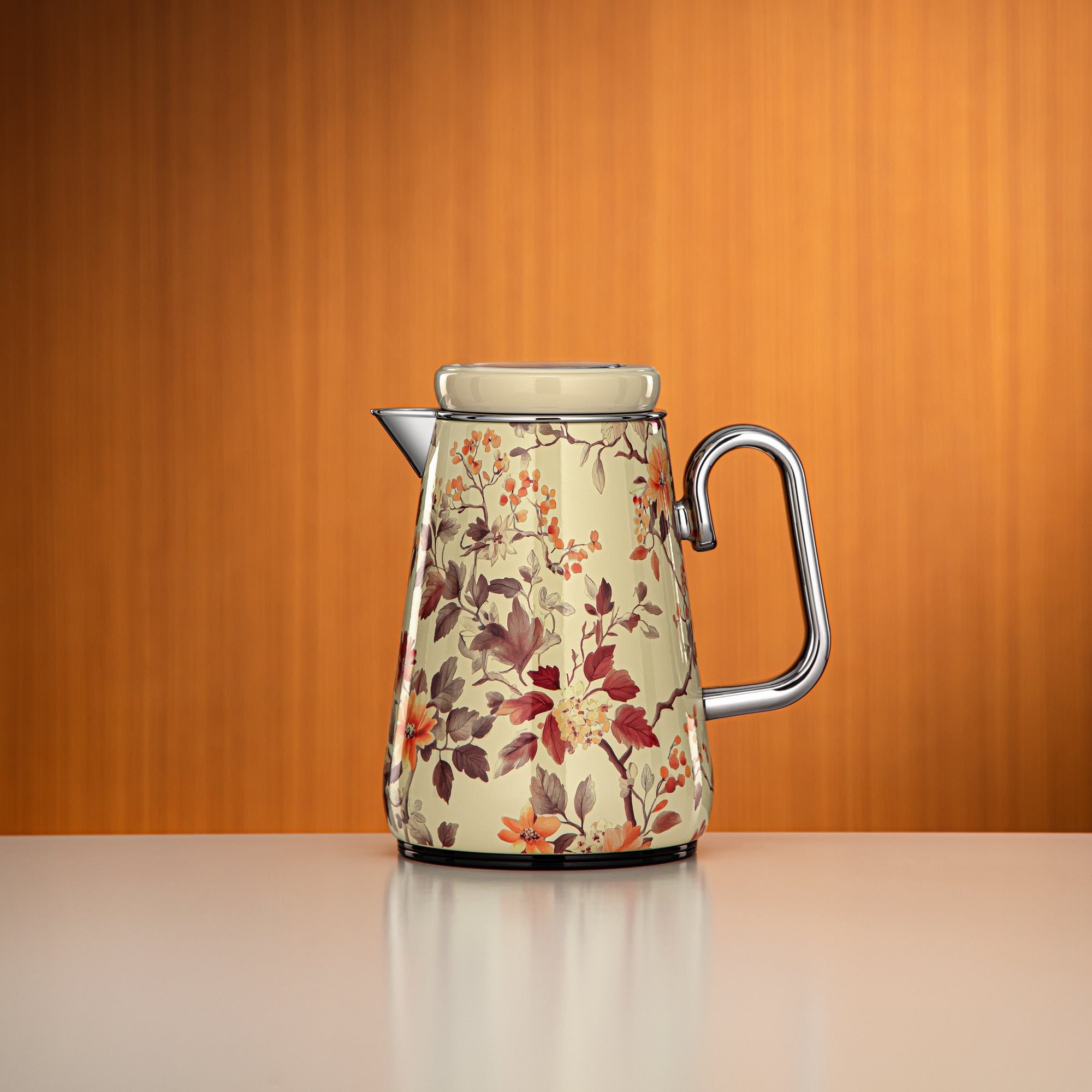 Almarjan Vacuum Flask 0.5L Floral & Silver