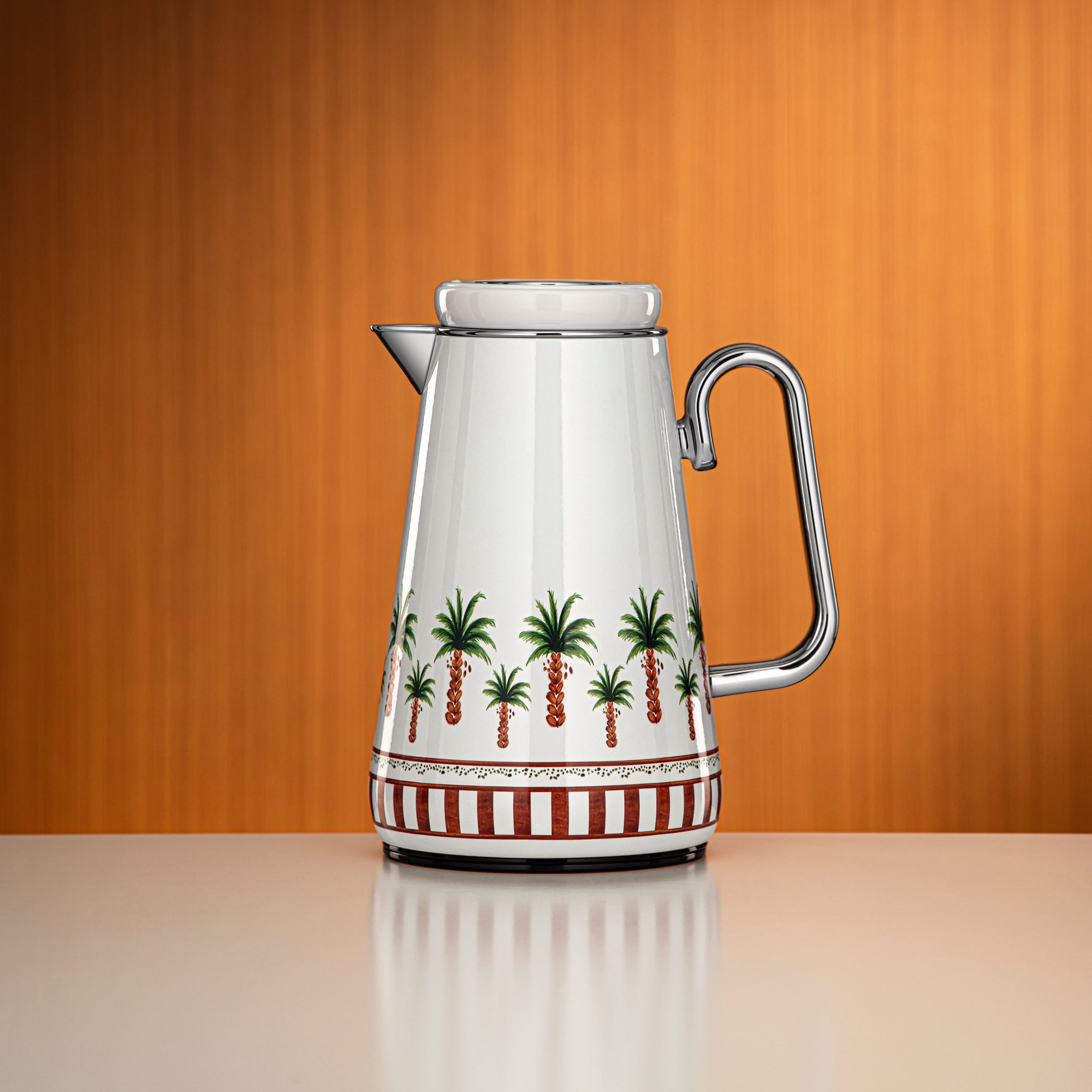 ترمس المرجان 0.7 لتر مزخرف وفضي