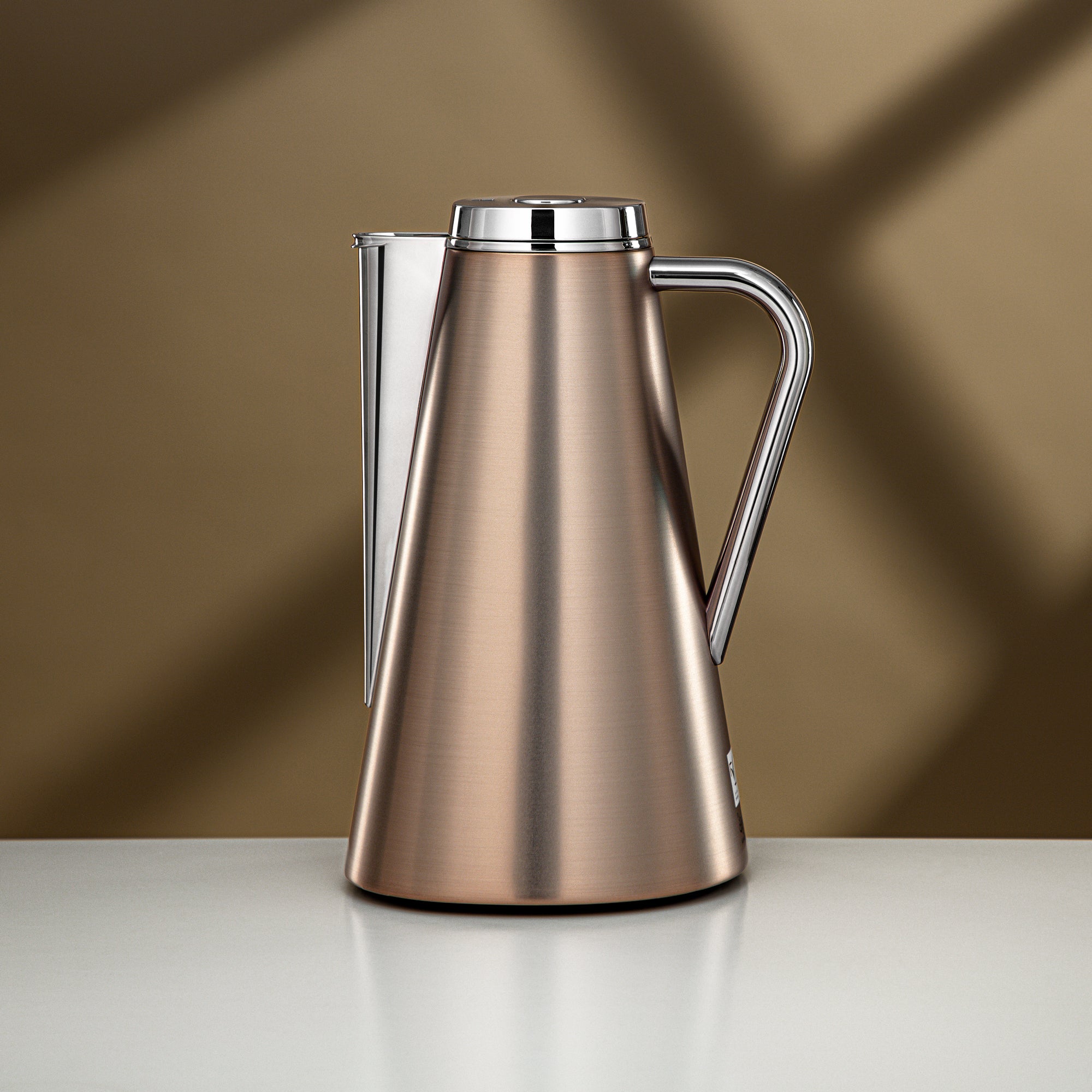 Almarjan Vacuum Flask Set 0.7L + 1L Brushed Bronze & Silver