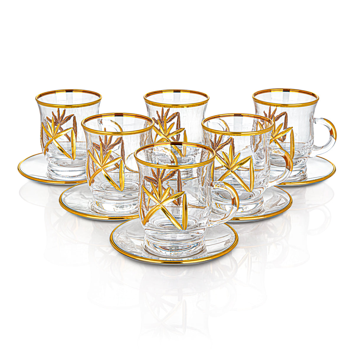 Almarjan 6 Pieces Glass Tea Cup Set - 3088/760