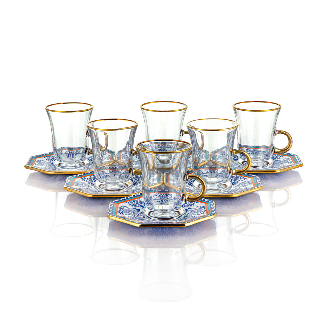 Almarjan 6 Pieces Etnik Collection Glass Tea Cups - 87000