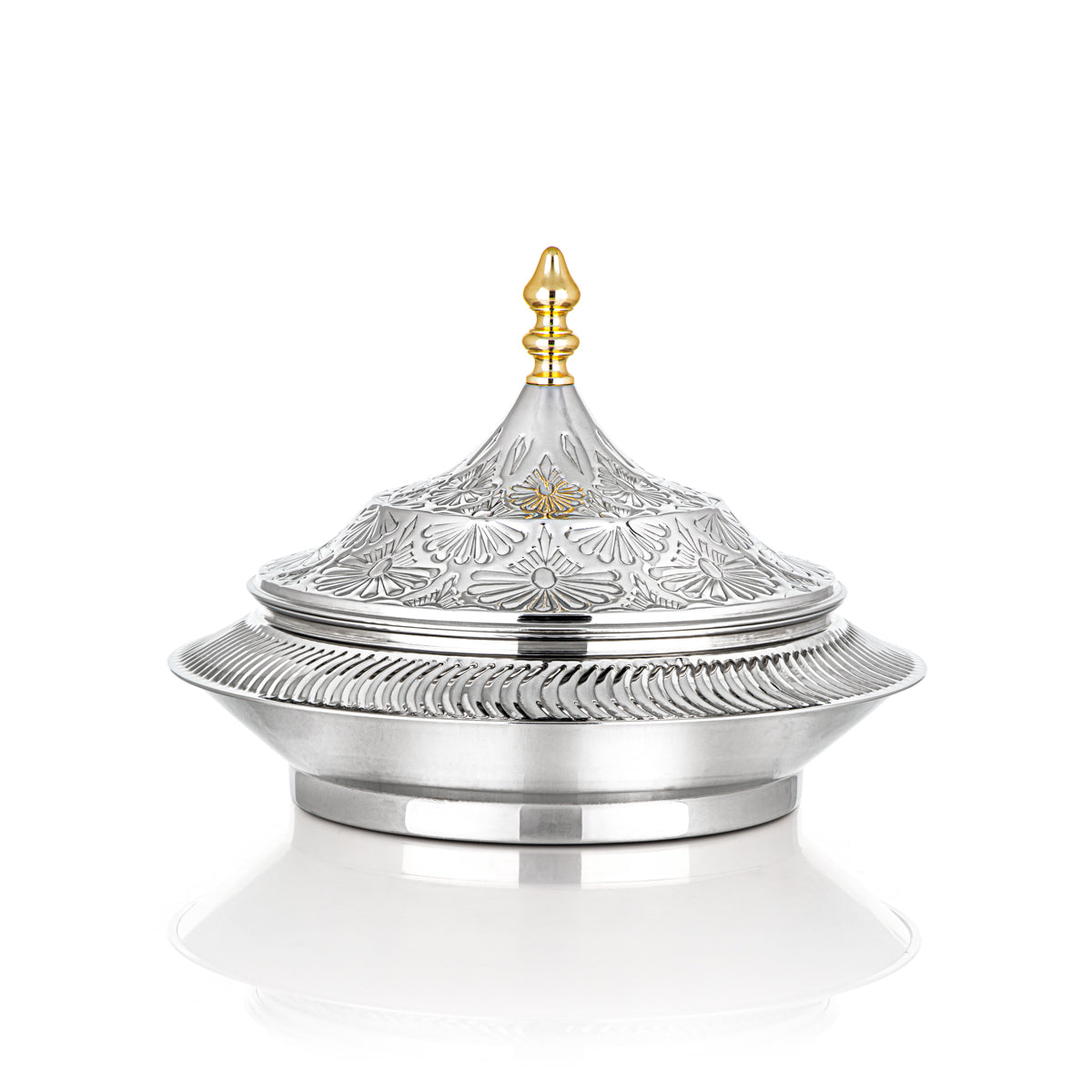 Almarjan 25 CM Brass Hot Pot Silver - MD-2938D