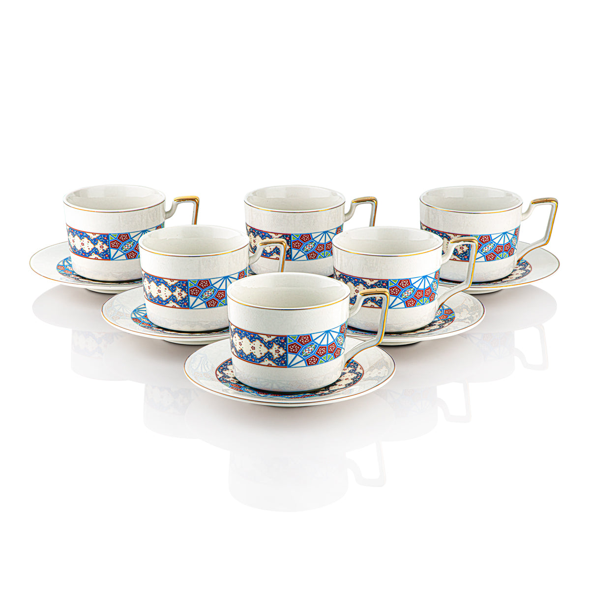 Almarjan 6 Pieces Fonon Collection Cup & Saucer - 1210