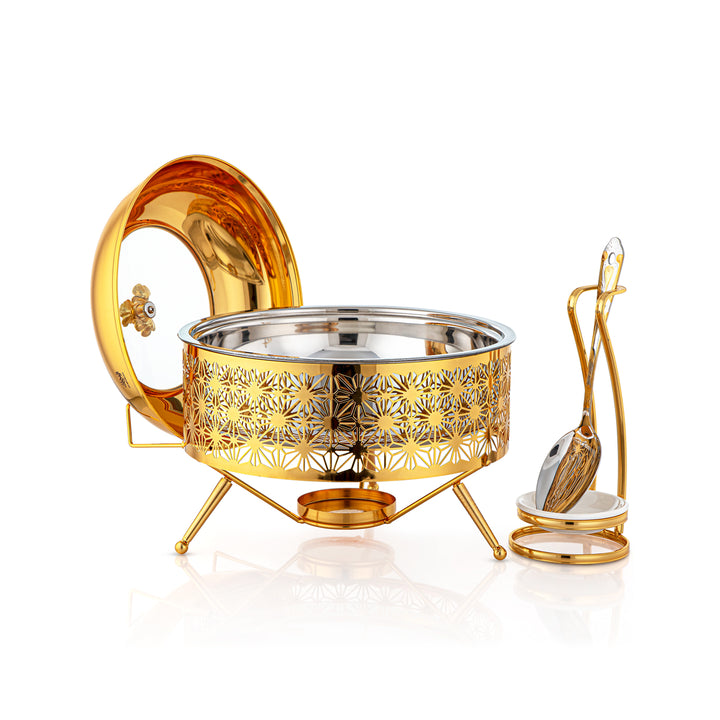 Almarjan 2000 ML Chafing Dish With Spoon Gold - STS0012900