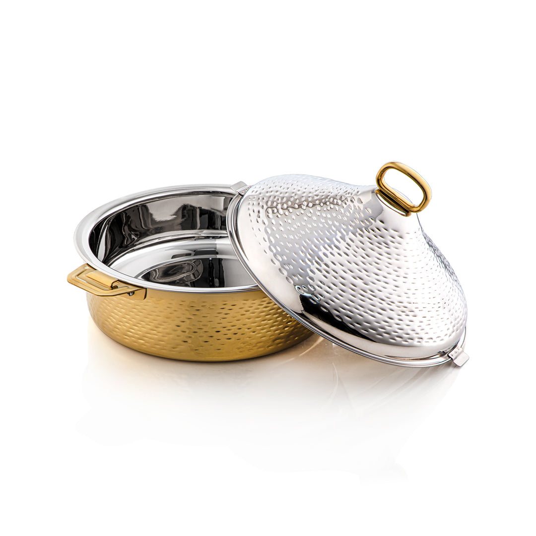 Almarjan 30 CM Abeer Collection Stainless Steel Hot Pot Silver & Gold - H21MG53 Lock