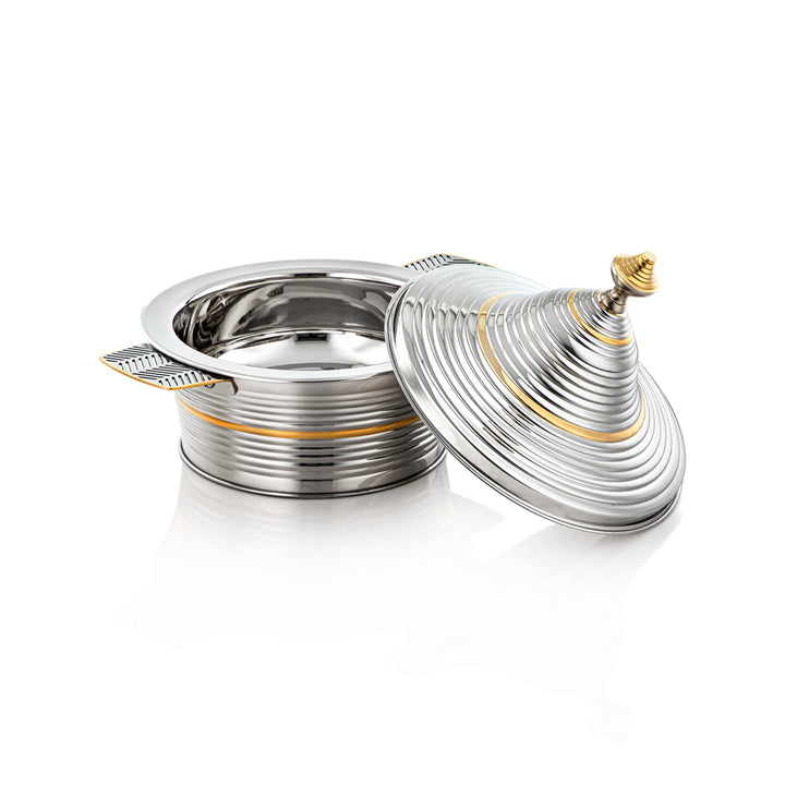 Almarjan 3 Pieces Worood Collection Stainless Steel Hot Pot Silver & Gold - H23PG2HG