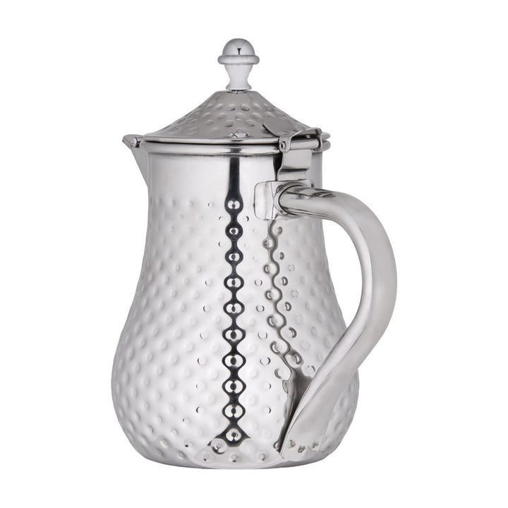 Almarjan 1 Liter Hammered Collection Stainless Steel  Milk Jug Silver - STS0010569